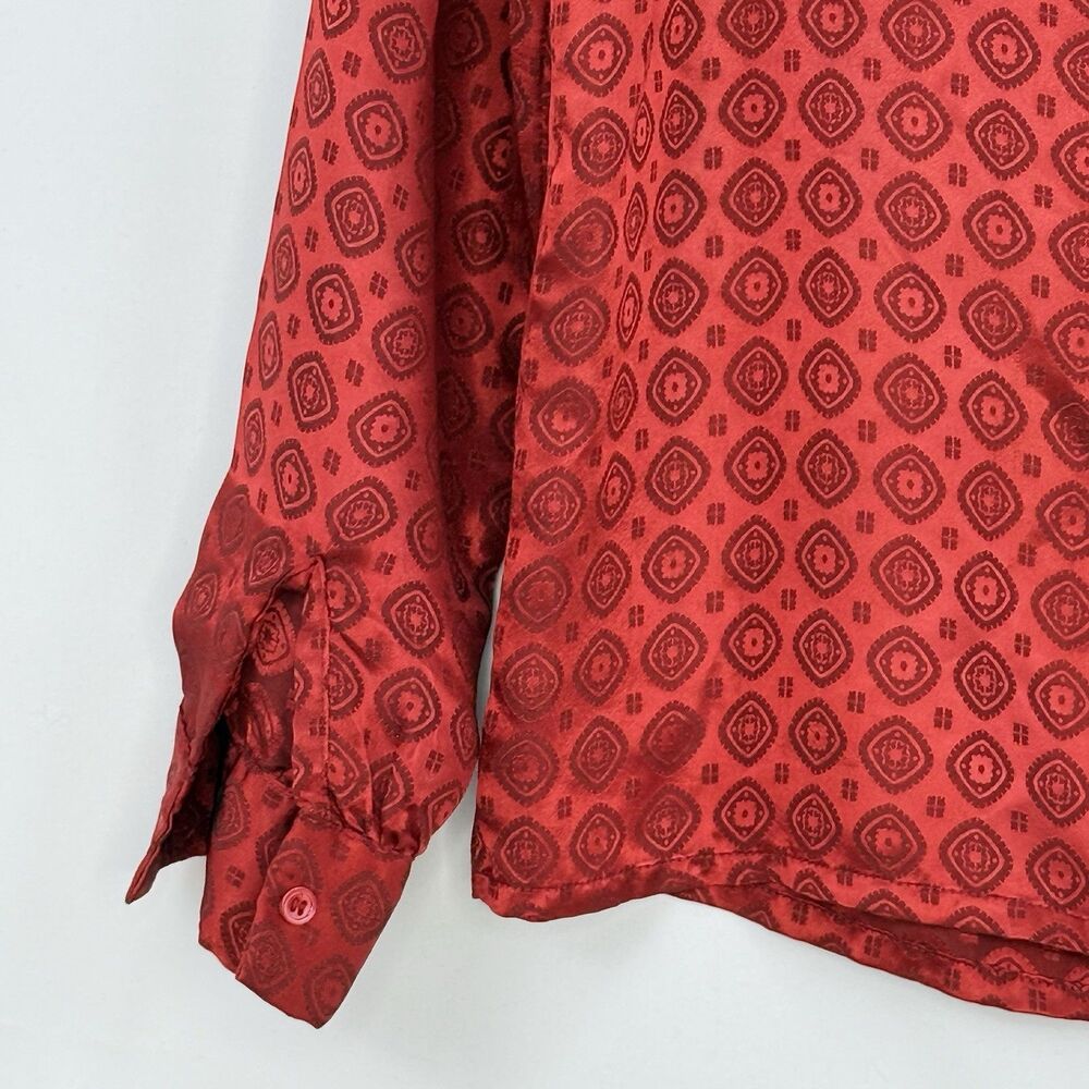 Vintage La Chine Classic by Galinda Wang Women’s Red Blouse Size 6 - Picture 11 of 16